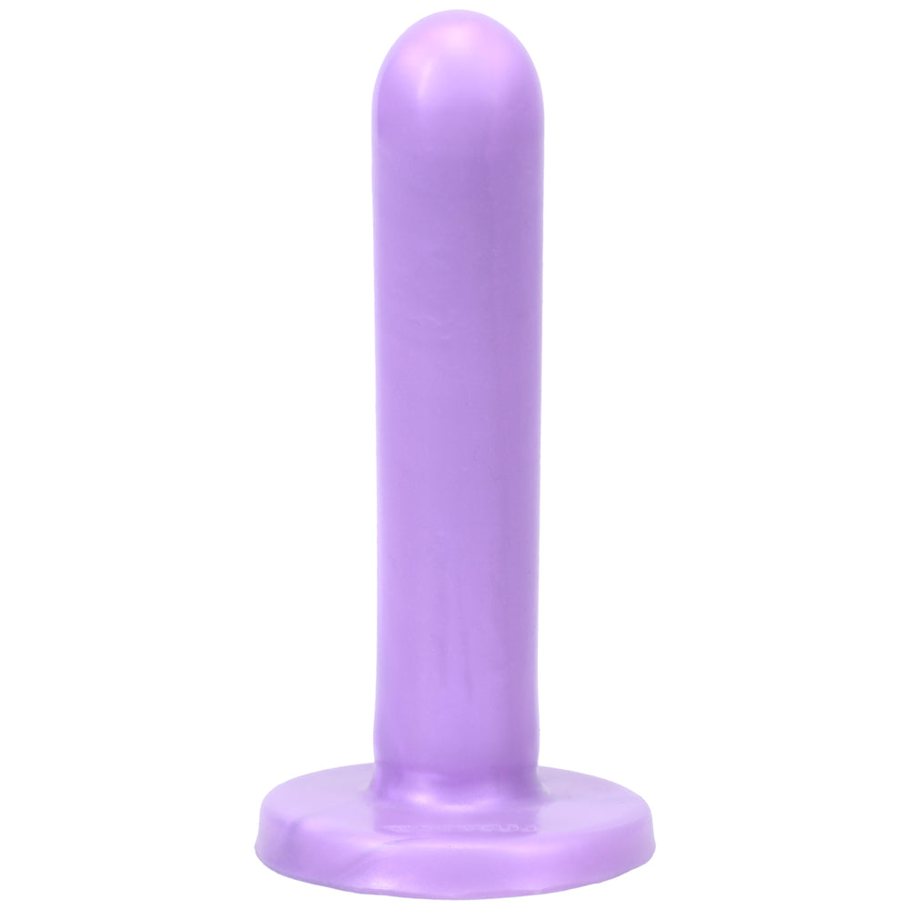 Tantus Silk Medium Dildo Lavender Front view of lavender Tantus Silk Medium with rounded tip