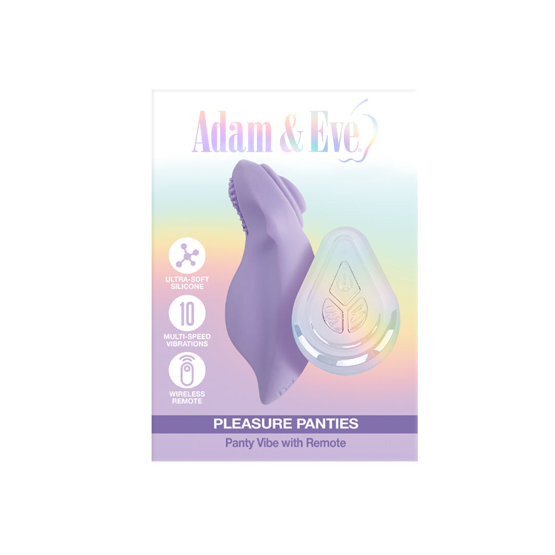 Adam & Eve Pleasure Panties Adam and Eve Pleasure Panties lilac vibrator in retail card