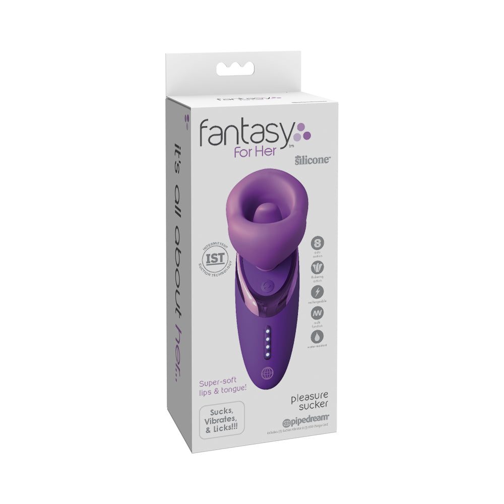 Fantasy for Her Pleasure Sucker Purple Purple Fantasy for Her Pleasure Sucker displayed in white retail box