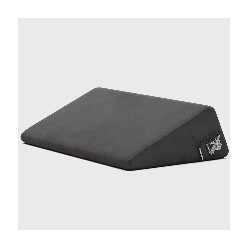 Black 30-inch Liberator Plus Size positioning wedge with sloped velvet top