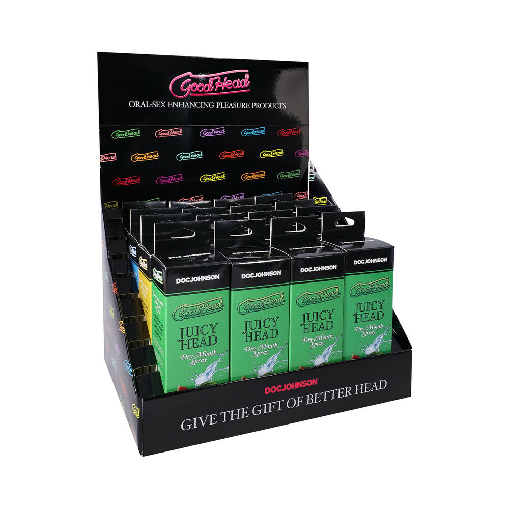 GoodHead Juicy Head Display 1 GoodHead Juicy Head four-flavor countertop display angled right