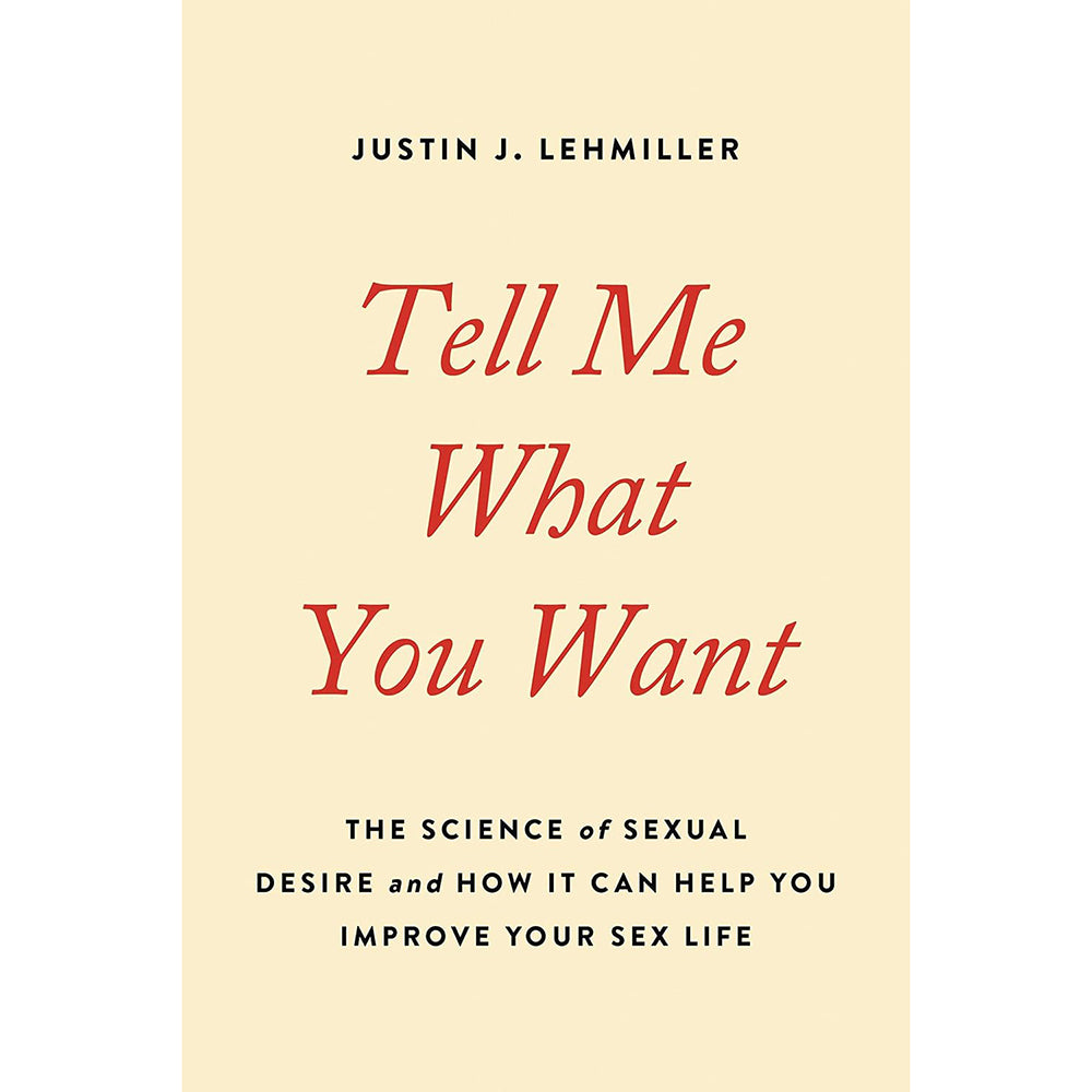 Tell Me What You Want cream Tell Me What You Want book cover with red serif lettering