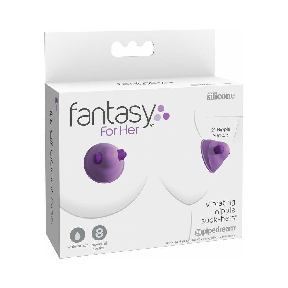 Fantasy For Her Silicone Vibrating Nipple Suck-Hers Purple Fantasy for Her purple vibrating nipple cups retail box
