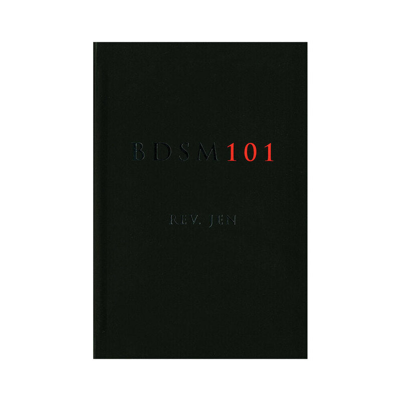 BDSM 101 black BDSM 101 cover with small red title and dark embossed lettering