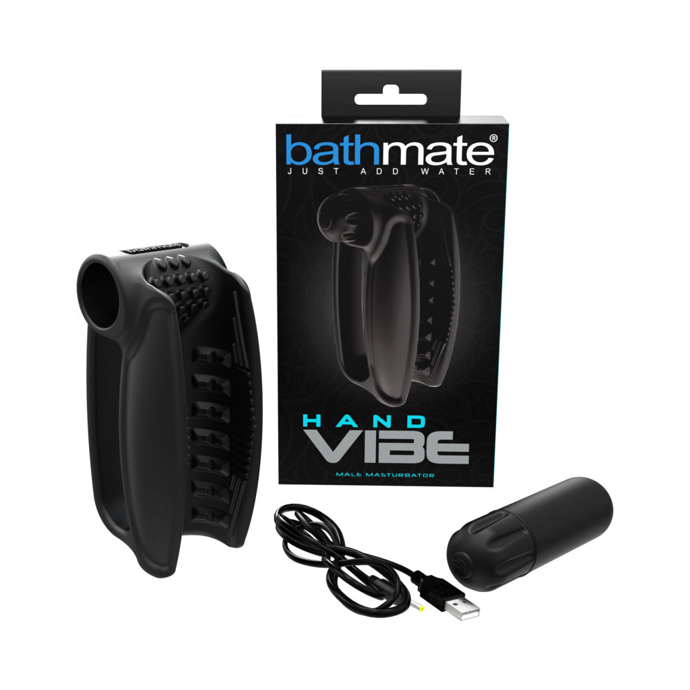 Bathmate Hand Vibe Masturbator Bathmate Hand Vibe black masturbator package cable and parts