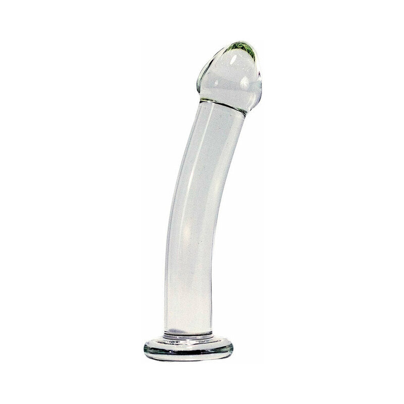 Crystal Delights Harnessable Dildo Clear clear curved Crystal Delights glass dildo with broad circular base