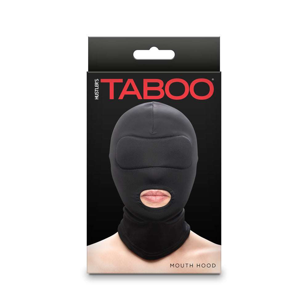 Hustler Taboo Mouth Hood Black black Hustler Taboo full-head hood with exposed-mouth opening on retail card