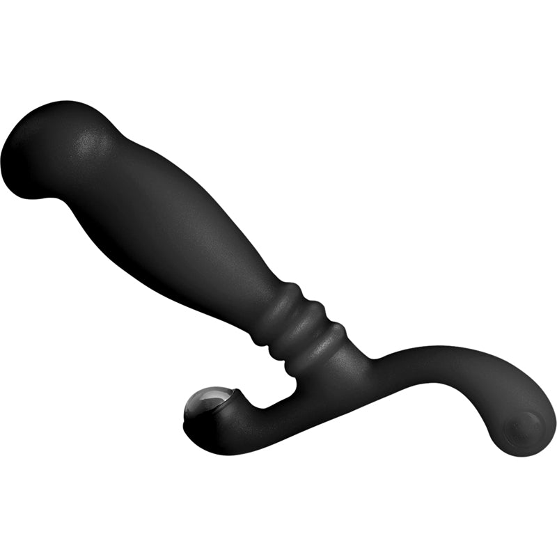 Nexus Glide Prostate Massager - Black Nexus Glide Black curved prostate massager side view