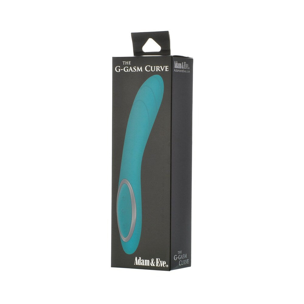 Adam & Eve G-Gasm Curve Adam & Eve G-Gasm Curve teal vibrator pictured inside black retail box