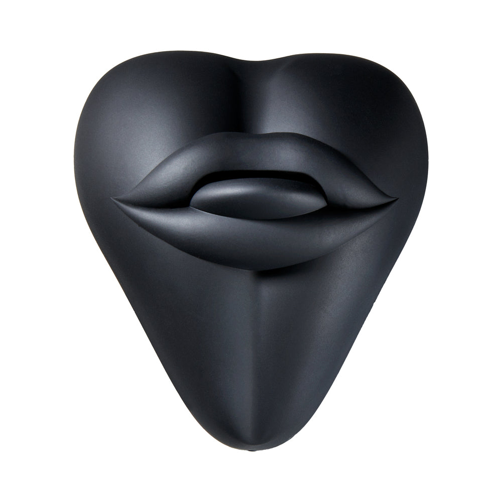 Banana Pants Kissi Black Front view of black Banana Pants Kissi heart-shaped cushion