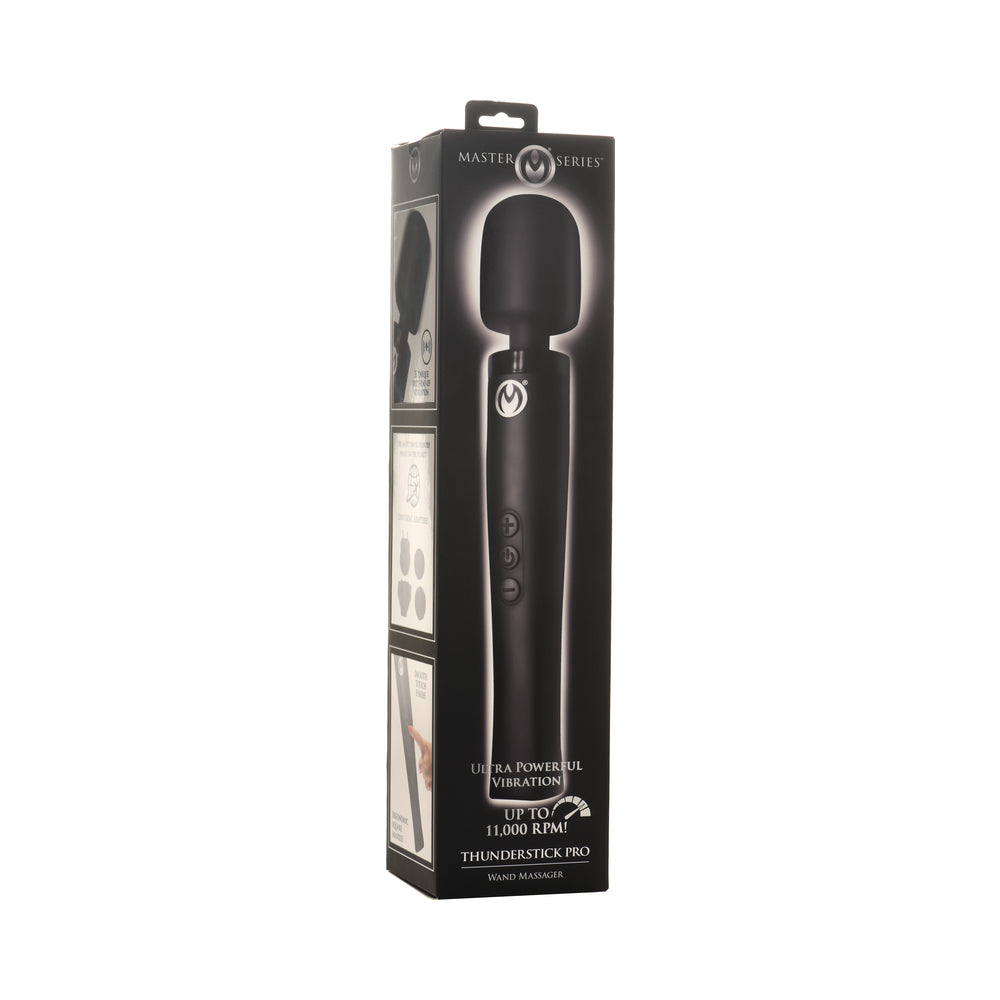 Master Series Thunderstick Pro Wand Massager Master Series Thunderstick Pro black wand in narrow retail carton