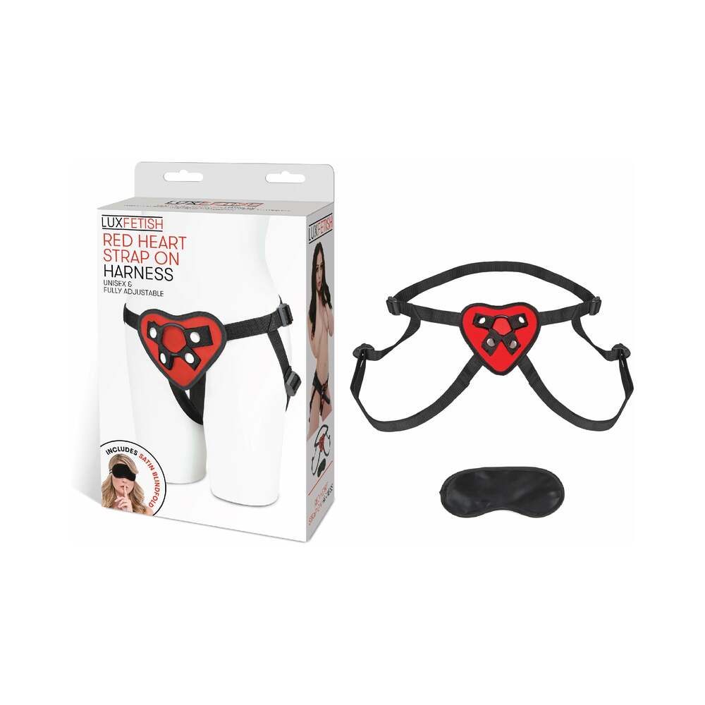 Lux Fetish Red Heart Strap-On Harness Lux Fetish Red Heart Strap-On Harness