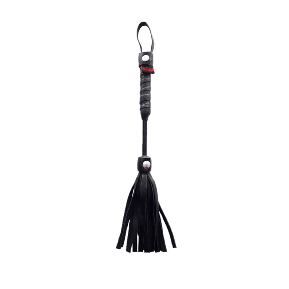 Rouge Mini Flogger 10 in. Black Black Rouge 10-inch mini flogger with wrapped handle and loop