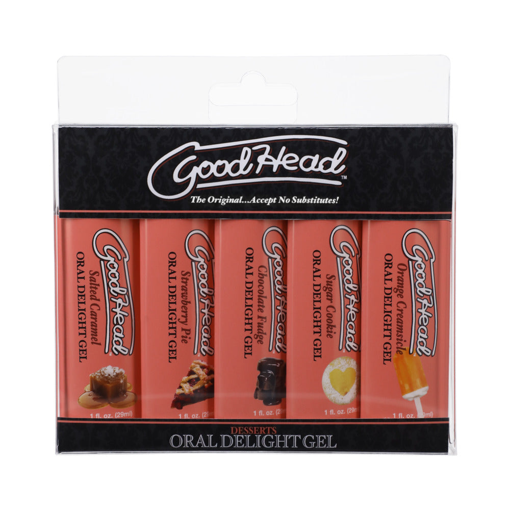 GoodHead Oral Delight Gel Dessert 5 Pack 1 oz. GoodHead five-flavor oral gel set in clear retail display