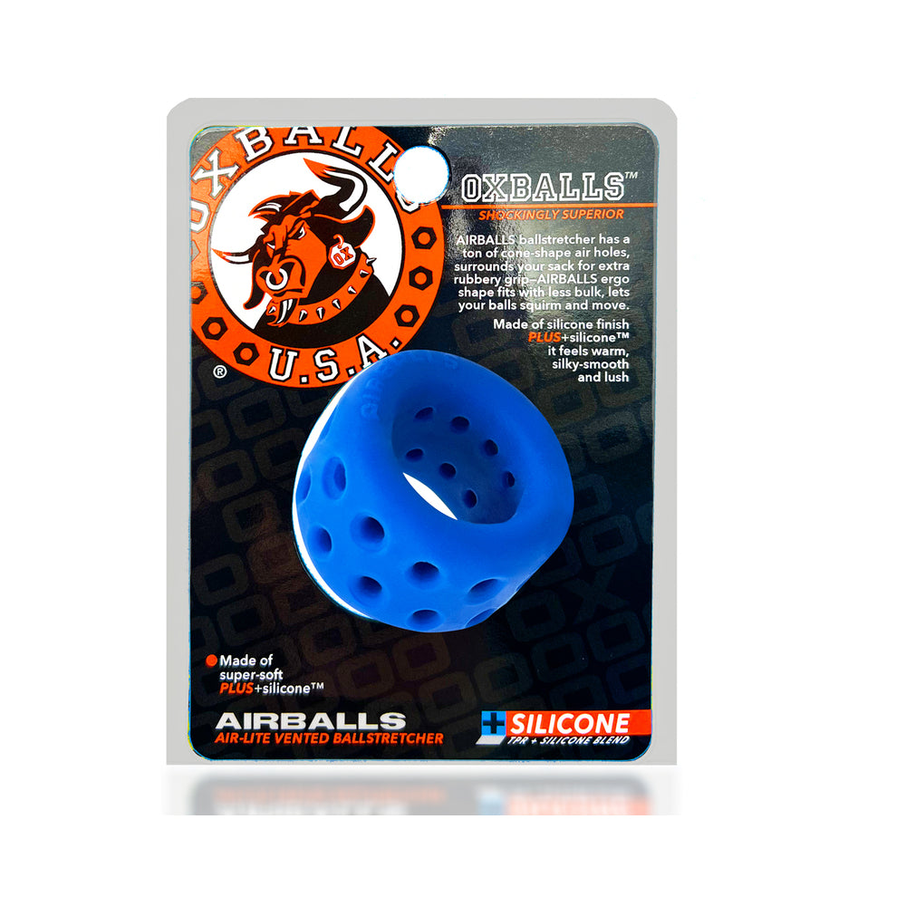 OxBalls Airballs Air-Lite Ballstretcher Pool Ice blue OxBalls Airballs Pool Ice vented ball stretcher on retail card