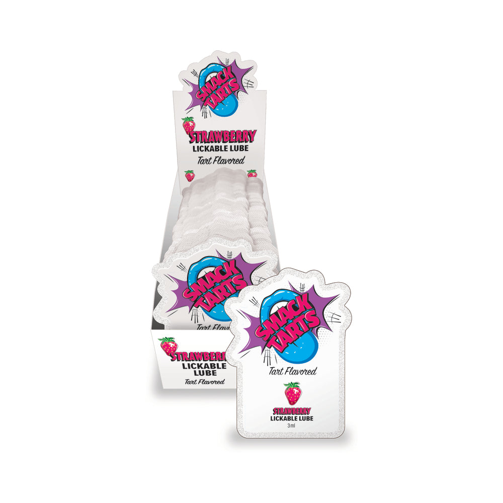 Smack Tarts Lickable Lube Sour Strawberry 3 ml Pouch 36-Piece Display Strawberry Smack Tarts 36-count pouch display