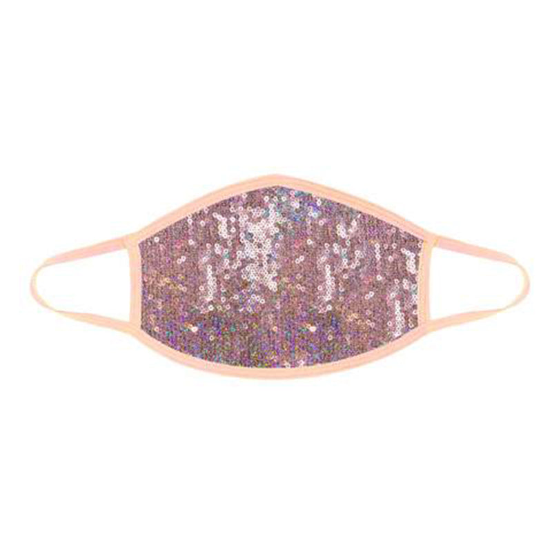 Neva Nude Face Mask Bubbly Feels Neva Nude Bubbly Feels peach-trimmed sequin face mask