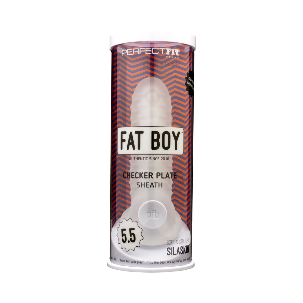Perfect Fit Fat Boy Checker Box Sheath 5.5 in. Clear Perfect Fit Fat Boy 5.5-inch clear checker sheath in cylindrical retail package