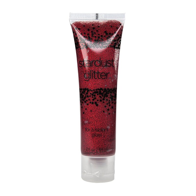 Stardust Glitter Red Clear Stardust Glitter tube filled with translucent red gel and black glitter