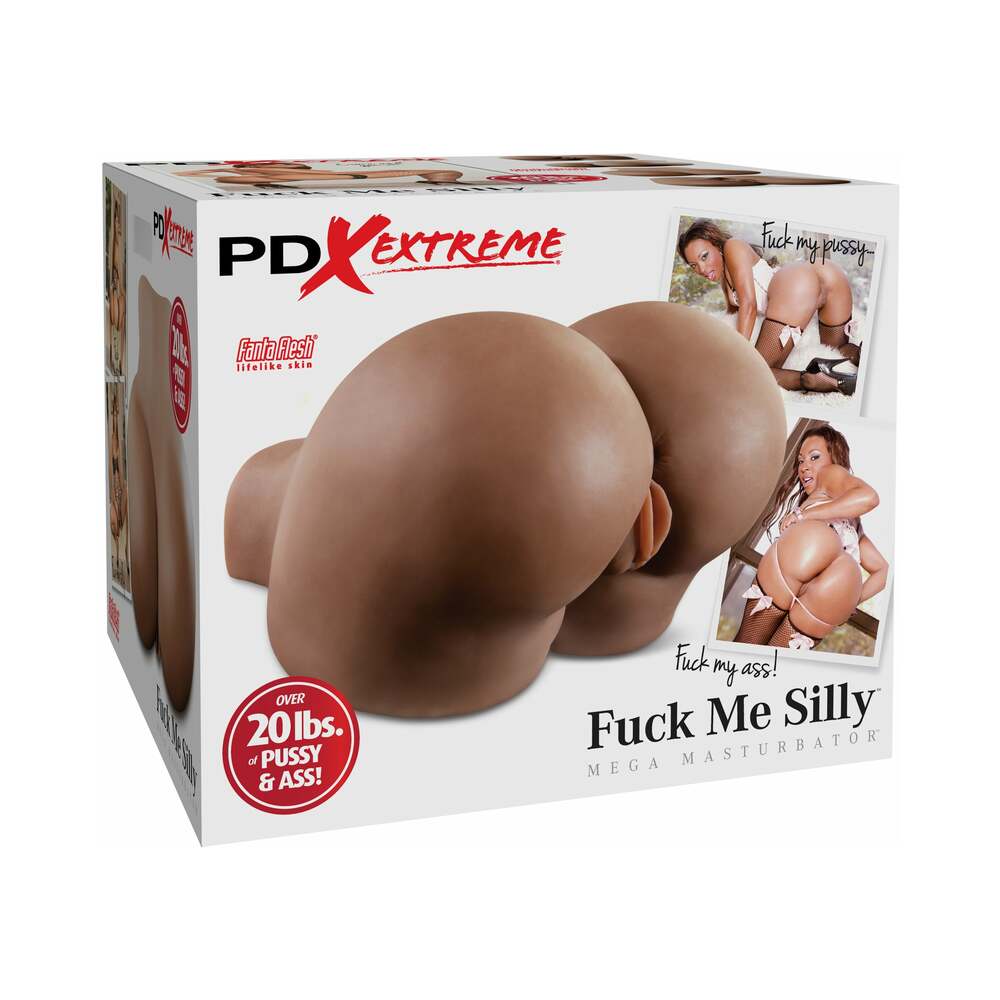 PDX Extreme Fuck Me Silly Dual-Entry Mega Masturbator Brown PDX Extreme brown dual-entry body stroker retail box