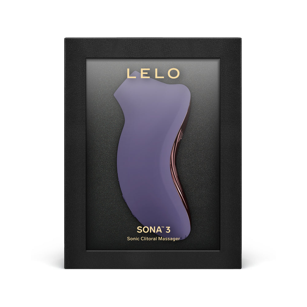 LELO SONA 3 Clitoral Stimulator Purple LELO SONA 3 purple stimulator in black display box