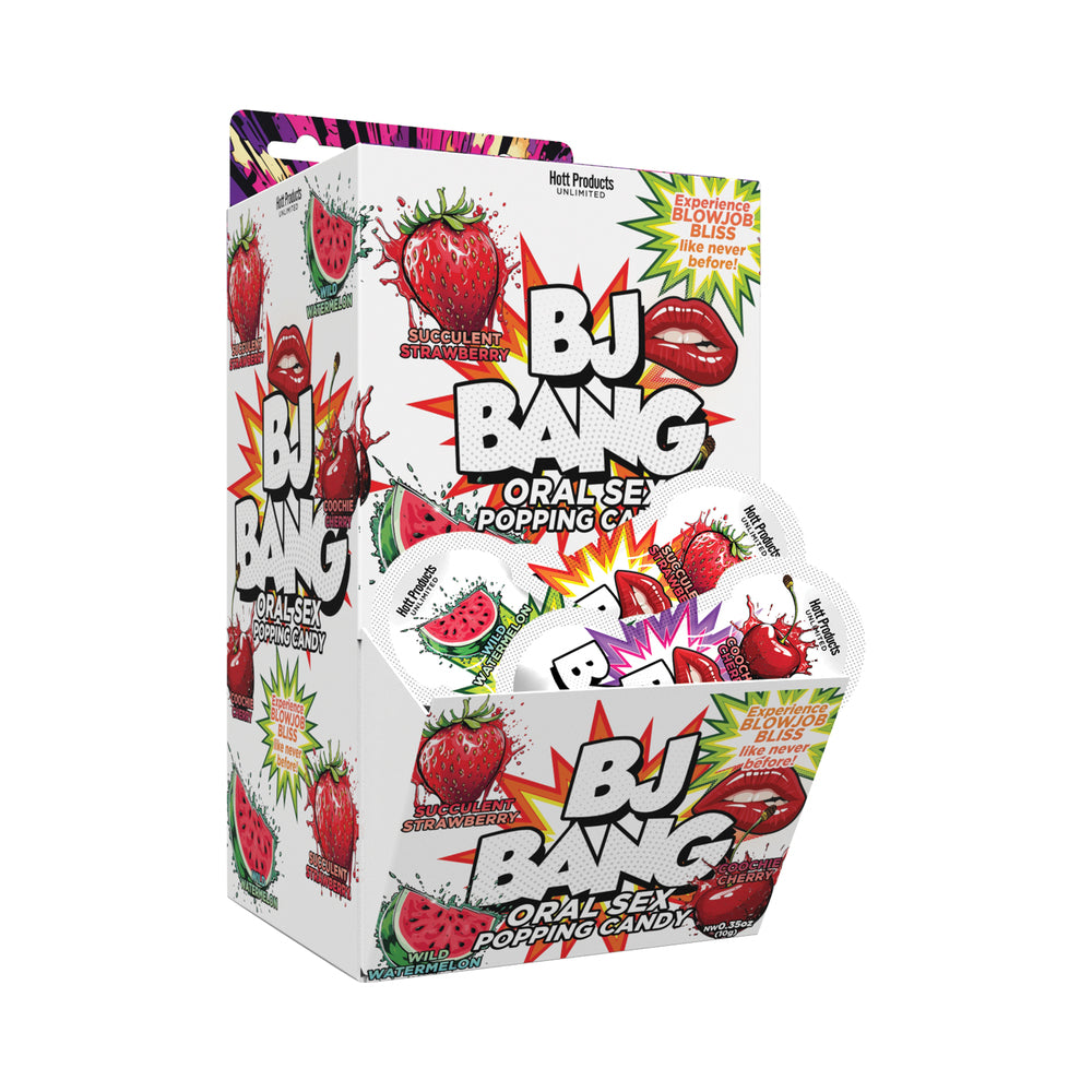 BJ Bang Popping Blow Job Oral Sex Candy 72-Piece Display BJ Bang 72-piece countertop display filled with colorful popping candy packets