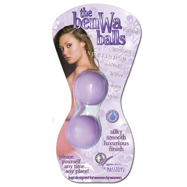 Femme The Ben Wa Balls (Lavender) Nasstoys Femme two lavender Ben Wa balls in purple package