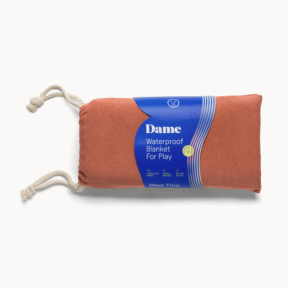Dame Thro Waterproof Sex Blanket Copper Dame Thro Copper waterproof blanket in drawstring pouch