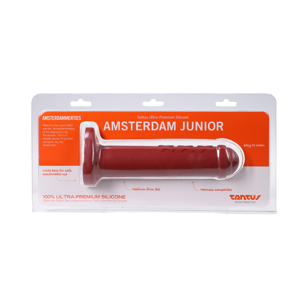 Tantus Amsterdam Junior Ruby Tantus Amsterdam Junior ruby red dildo in clear retail package