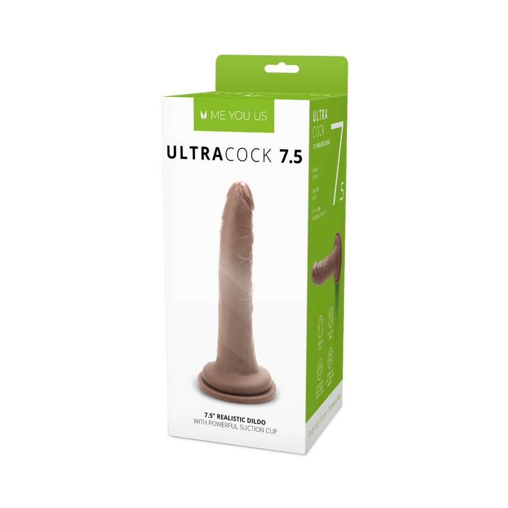 Me You Us Ultra Cock 7.5 in. Realistic Dildo Caramel Me You Us Ultra Cock 7.5-inch caramel dildo retail box