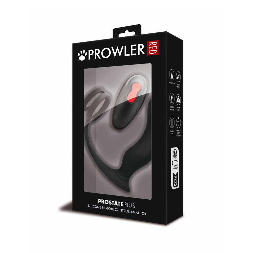 Prowler RED Prostate Plus Prowler RED Prostate Plus black curved massager in window-front retail box