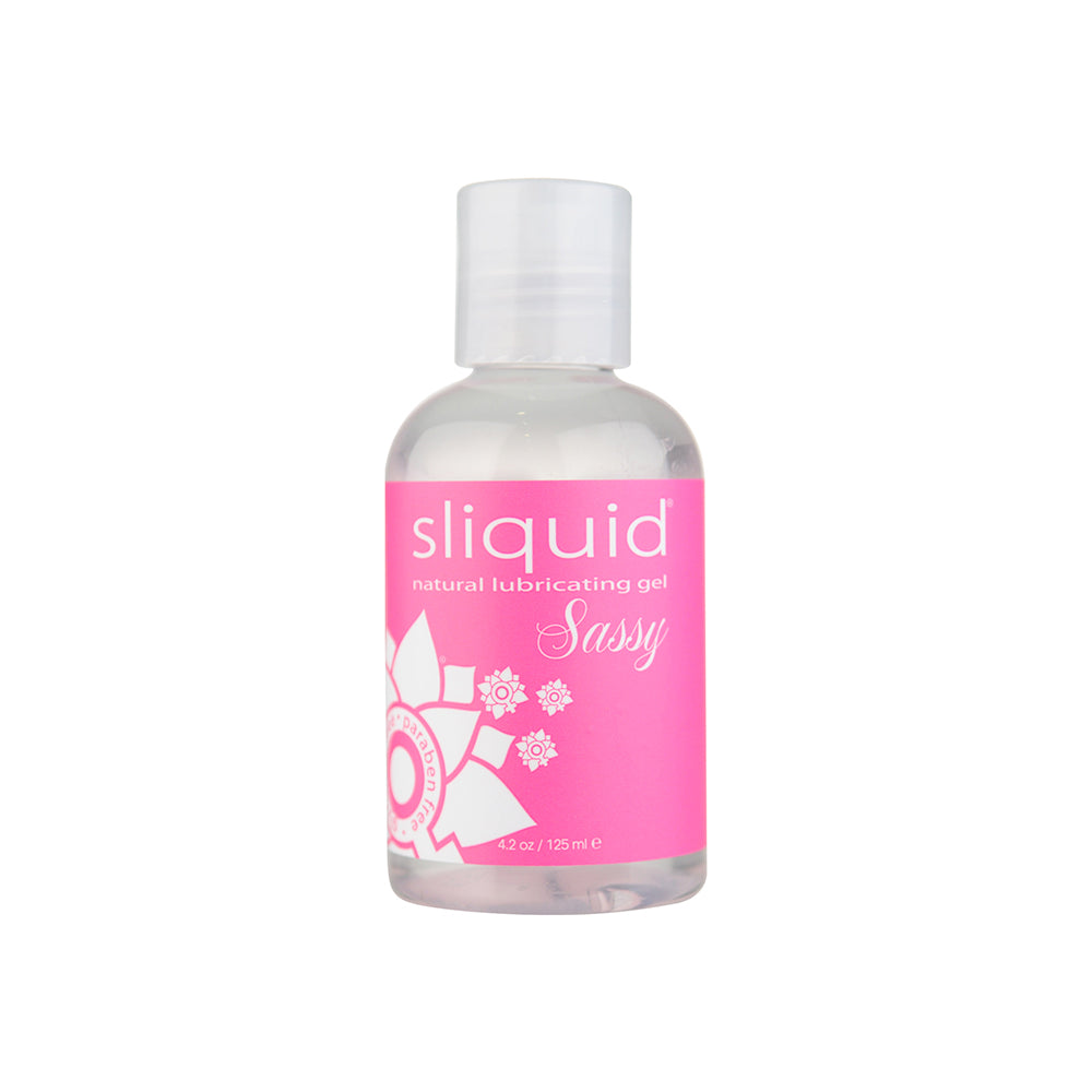 Sliquid Sassy Intimate Gel Booty Formula 4.2 oz. Sliquid Sassy clear gel bottle with white cap and pink label