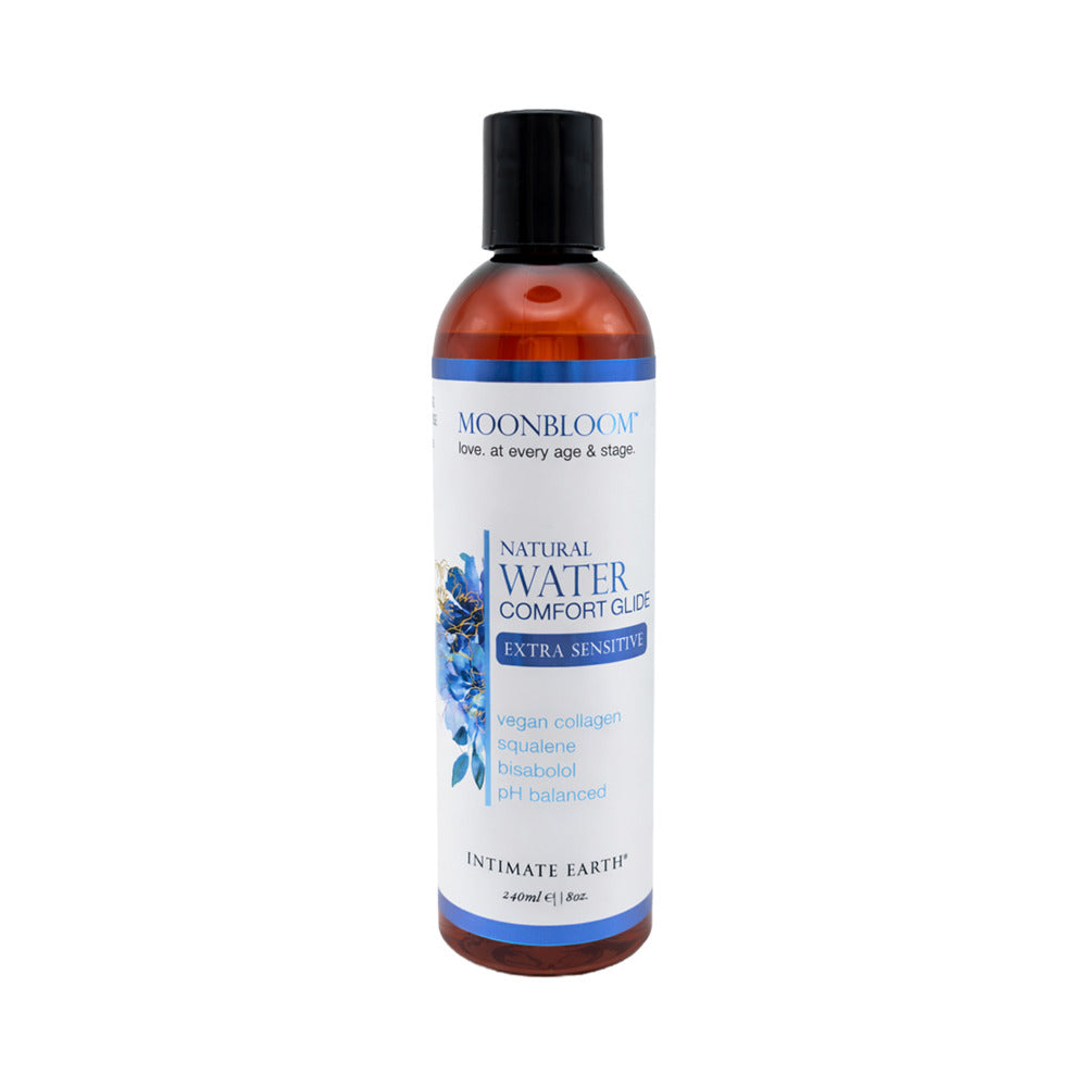 Intimate Earth Moonbloom Water Comfort Glide 8 oz. Moonbloom Water Comfort Glide 8 oz amber bottle with black cap