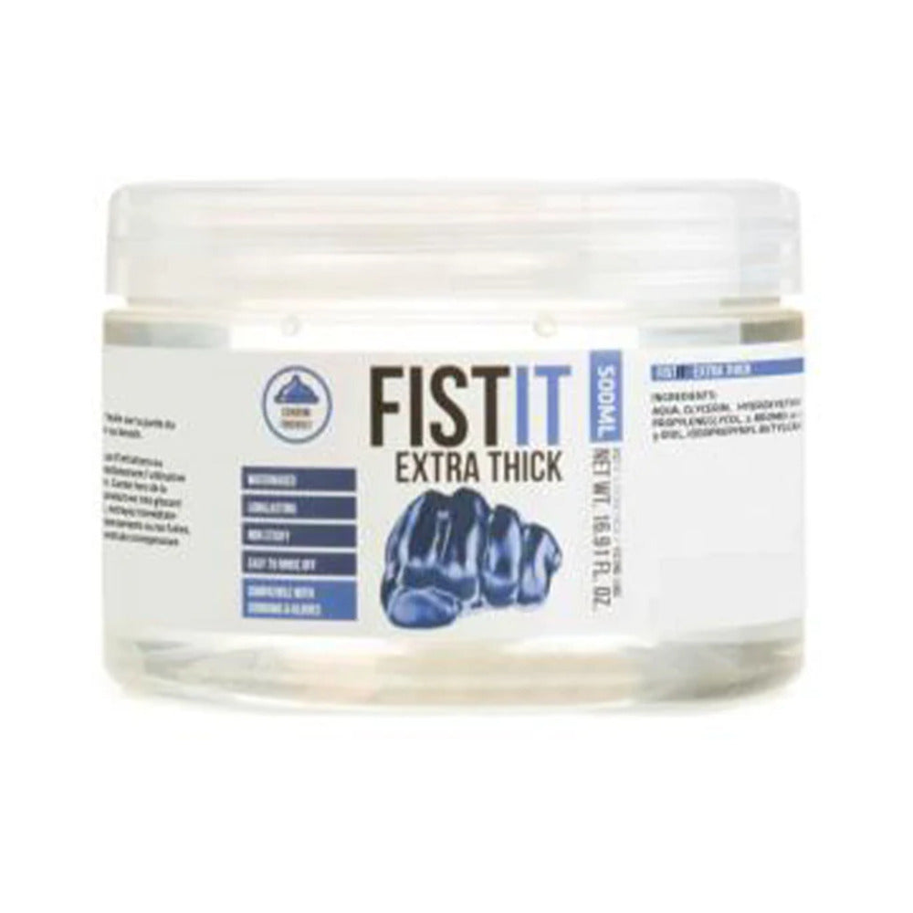 Fist It Extra Thick Water-Based Lubricant 500ml / 17 oz. Shots Fist It Extra Thick 17 oz clear gel jar with white lid