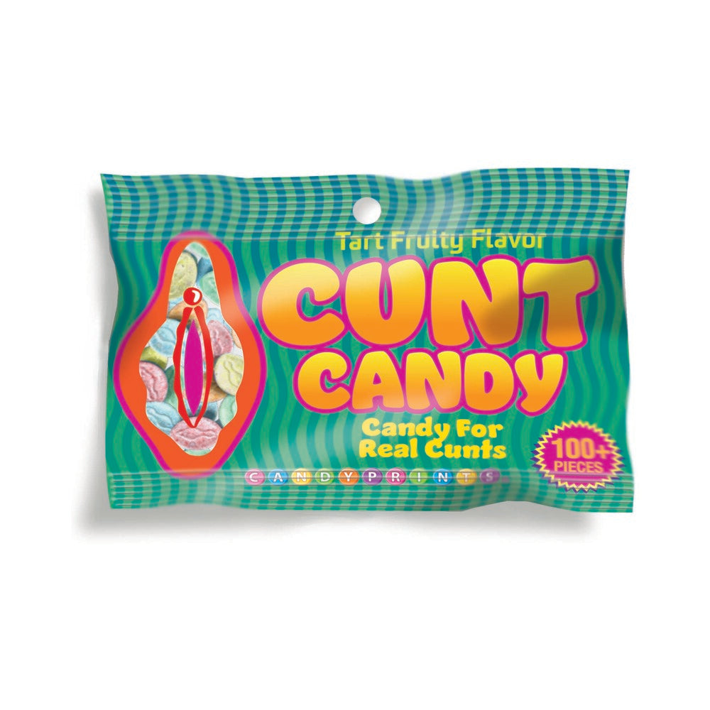 Cunt Candy 3 oz. Bag Cunt Candy 3 oz green striped bag with pastel candy graphics