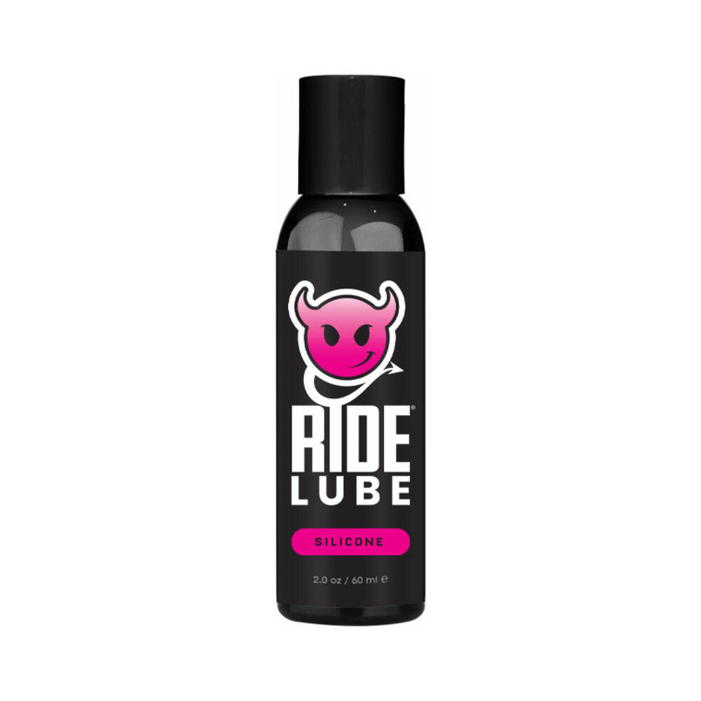 Ride Lube Silicone 2 oz Sliquid Ride silicone 2 oz black bottle with pink bull label