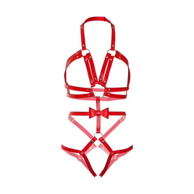 Vegan Leather Harness with Bow