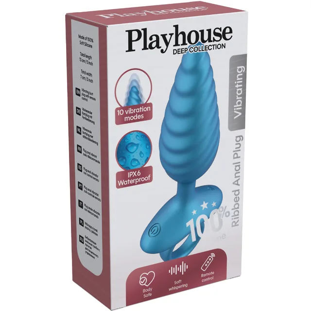 Ribbed Anal Plug Vibrating + Remote