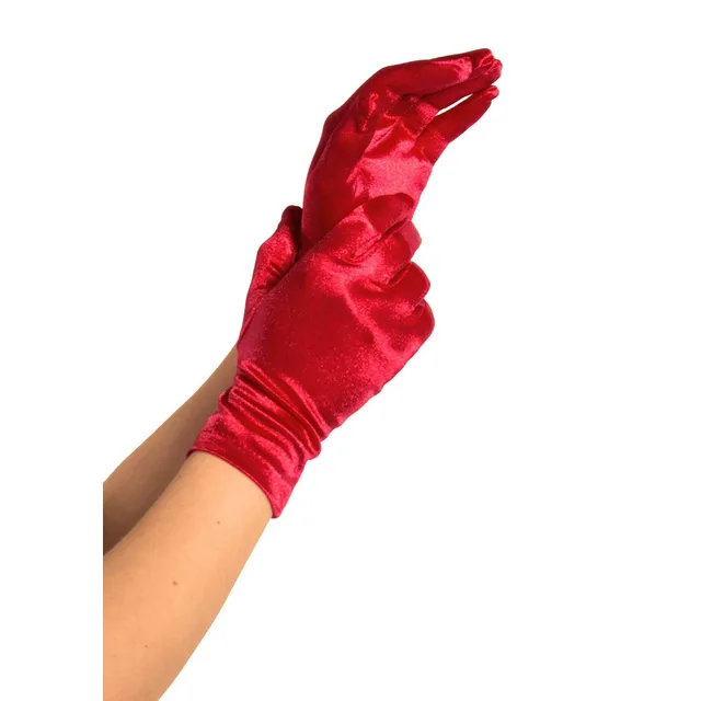 Wrist Length Satin Gloves