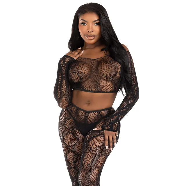 Python Crop Top & Footless Tights