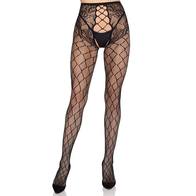 Net Tights with Crotchless Panty