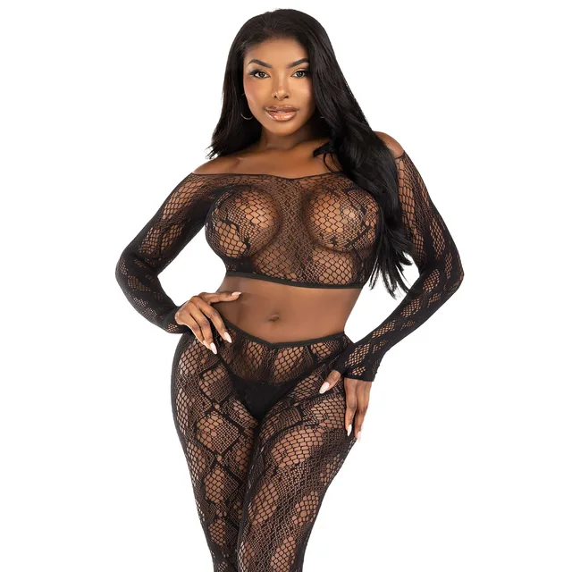 Python Crop Top & Footless Tights