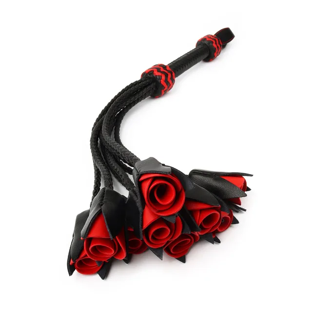 Genuine Leather Roses Whip