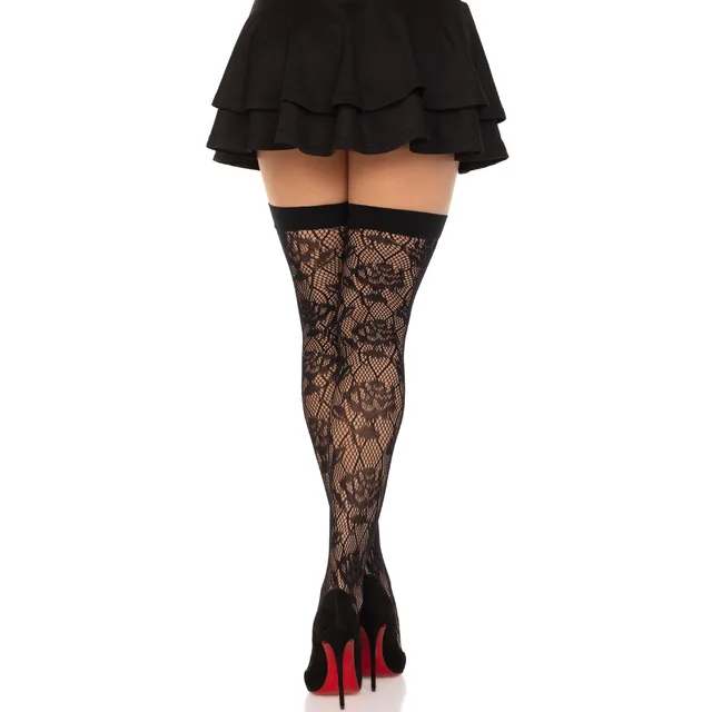 Wild Rose Net Thigh Highs