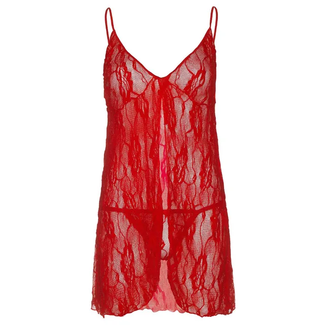 Plus Romantic Lace Babydoll with String