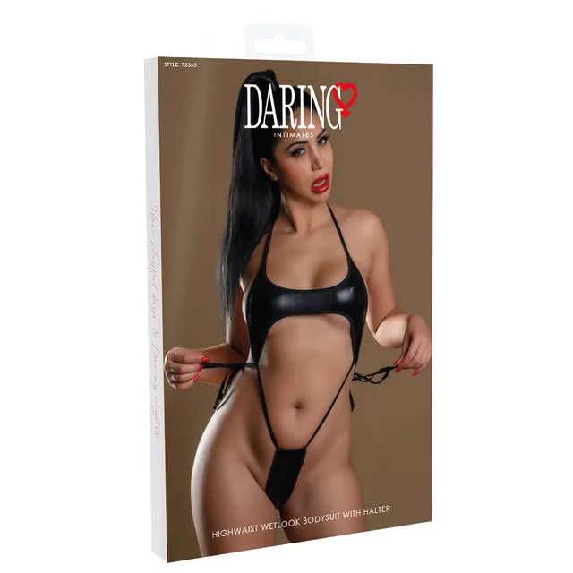 Wetlook Bodysuit With Halter